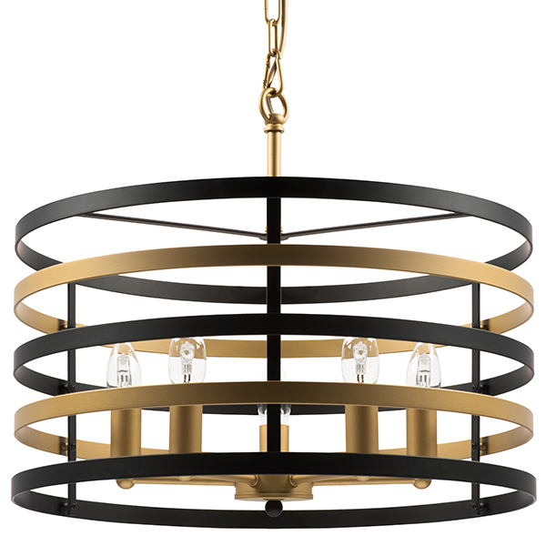 735050 Люстра EPSILON 5х40W E14 ЧЕРНЫЙ/ЗОЛОТО