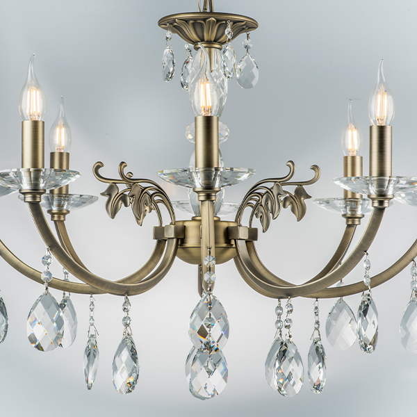 694081 Люстра подв STREGARO 8х60W E14 БРОНЗА