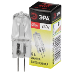 G4-JCD-40W-230V-CL  Лампа галогенная ЭРА JCD-40W-230V-CL-G4 40Вт капсула теплый белый свет G4