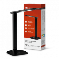 Светильник наст сд SIMPLE ССО-08Ч 12Вт 600Лм сенсор, адапт ЧЕРНЫЙ IN HOME