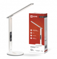 Светильник наст сд PLUS ССО-18Б 12Вт 3-6,5К 600Лм сенс, с бесп зар, часы, темп с адап БЕЛЫЙ IN HOME