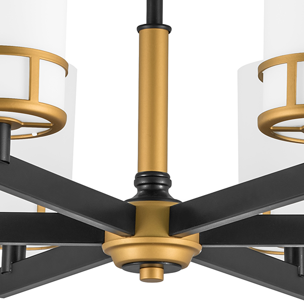 731067 Люстра CERO 6х40W E14 ЧЕРНЫЙ/ЗОЛОТО/БЕЛЫЙ