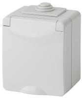 11-2601-03 ЭРА Розетка 2P+E IP65, 16A-250В, ОУ, серый (10/100/1600)