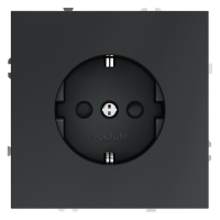 Розетка встраиваемая VOLTUM S70 с заземлением и защитными шторками, 16А, (графит)