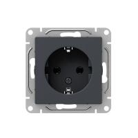 Механизм розетки, 16А, с заземлением, без шторок, графит Эпика EKF