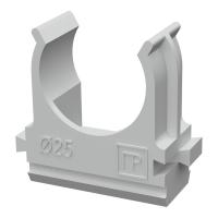 Крепеж-клипса для труб АБС-пластик в карт d25 мм (100шт/1000шт уп/кор) Промрукав