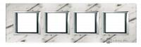 BT Axolute Белый мрамор Каррара Рамка 2+2+2+2 мод прямоугольная (горизонтальная)