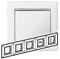 Legrand Valena Белый/Серебряный штрих Рамка 5-ая горизонт.