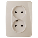 12-2107-02 ЭРА Розетка 2X2P, 16A-250В, IP20, Эра12, слоновая кость (10/100/1600)