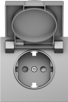 Накладка для розетки Schuko с заземлением, с крышкой, 16A 250 В~, сталь, серия S08