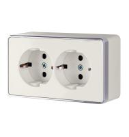 Розетка двойная с заземлением Gallant (белая) / WL15-02-03 / W5072101