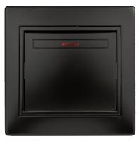 1-102-05 Intro Выключатель с подсветкой, 10А-250В, IP20, СУ, Plano, антрацит (10/200/2400)