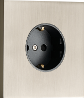 Розетка Schuko с заземлением, со шторками 16A 250 В~ , никель, серия N96