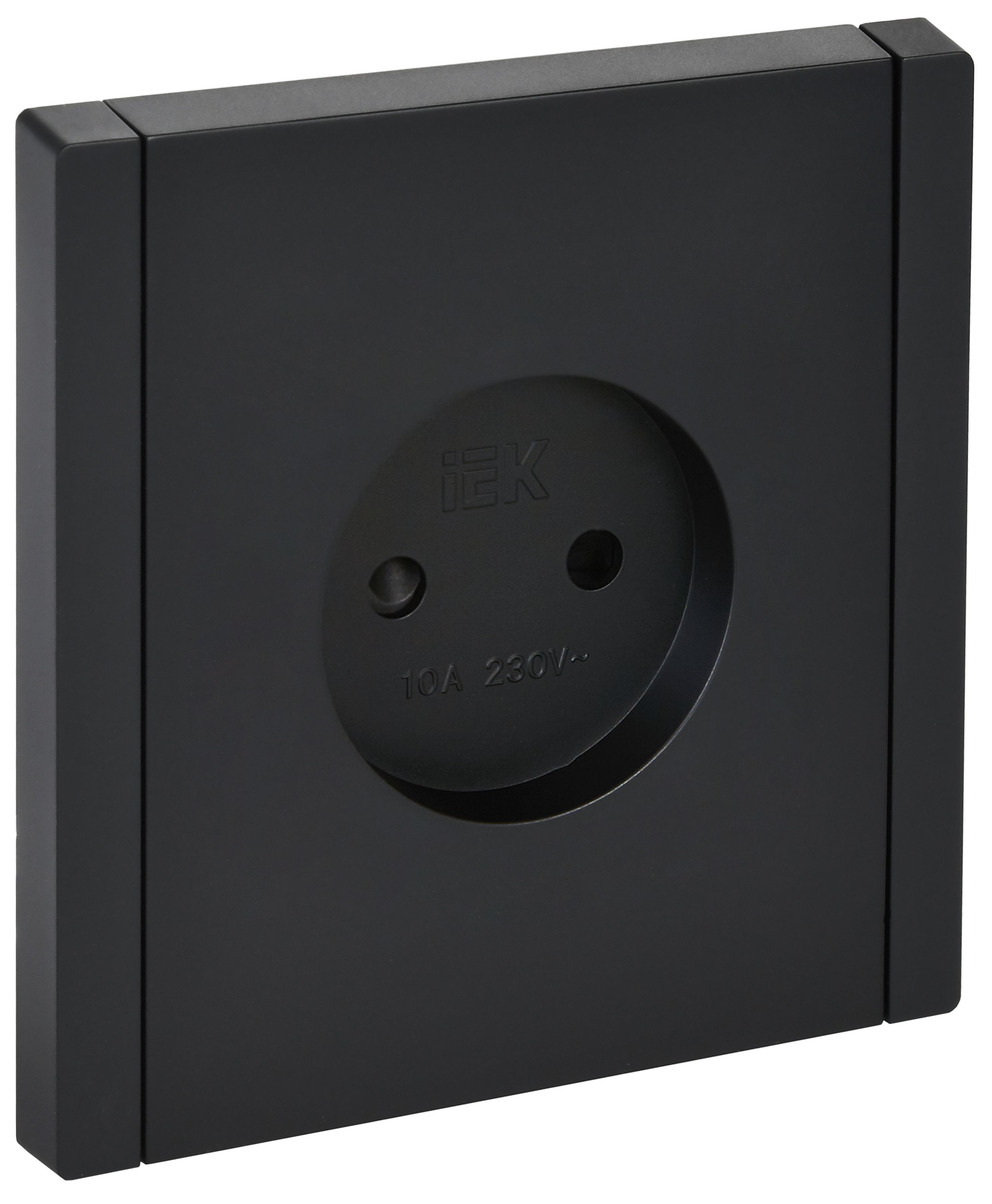 FORTE&PIANO Розетка 1-местная без заземления с защитными шторками винтовое крепление 10А FP117 черный IEK