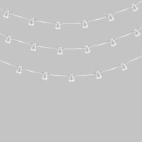 Гирлянда Белт-Лайт 2 жилы, 50м, шаг 20см, 250 патронов E27, IP65, белый круглый провод NEON-NIGHT