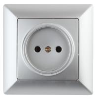 4-201-03 Intro Розетка 2P, 16А-250В, СУ, Solo, алюминий (10/200/2000)