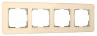 W0042443/ Рамка на 4 поста Elite (айвори  стекло)