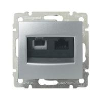 Legrand Valena Алюминий Розетка двойная комп.(RJ45) 1-ая 5 кат UTP + ТЛФ 1-ая (RJ11)