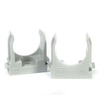 Крепеж-клипса для труб для прямого монтажа серая в гофроящике d25 мм (900шт/кор) Промрукав