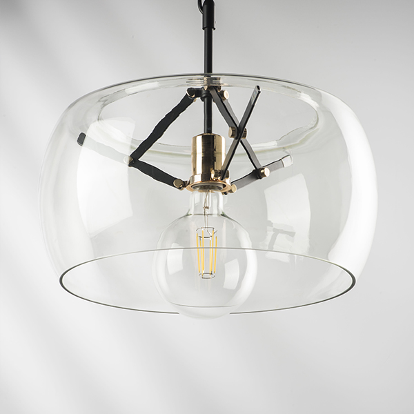 752010 Люстра ACQUARIO 1х40W E27 ЧЕРН МАТОВ/ЗОЛОТО стекло