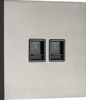 Компьютерная розетка RJ45 + RJ45 (двойная) cat.6/ClassE-8/8, вороненая сталь, серия N96