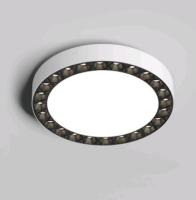 DK2841-WB Накладной светильник DUAL 18+18 Вт, LED 4000K, IP 20, d217mm, белый/черный, алюминий/акрил