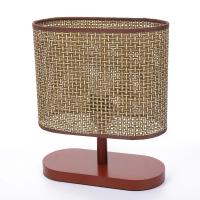 8202/1T COUNTY LN25 392 кофейный/коричневый, дерево/текстиль Настольная лампа E27 1*60W 220V MADERANA