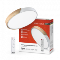 Светильник сд SCANDY WOOD-75RCW 75Вт 230В 3000-6500K 6000Лм 400x50мм с пультом ДУ белый IN HOME