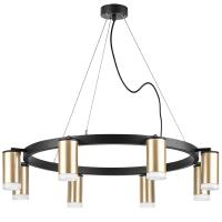 LR0184080 Люстра RULLO 8х50W GU10 ЧЕРНЫЙ/ЗОЛОТО (571018+214440-8+202430-8)