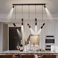 LVK 3006/5+2 BK+GD подвес LED L100H130W5 35W 7хGU10х5W 3 реж свеч2500-6000K