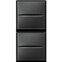 BT Axolute Антрацит Axial Выключатель кнопочный 10А (2 NO контакта)  1 мод