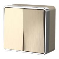 Выключатель двухклавишный Gallant (шампань рифленый) / W5020010