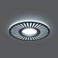 BL135 Светильник Gauss Backlight Кругл./узор. Черный  Gu5.3  3W  LED 4000K 1/40