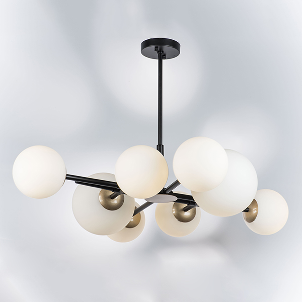 815480 Люстра CROCO 8х40W E14 ЧЕРНЫЙ МАТОВЫЙ/ЗОЛОТО