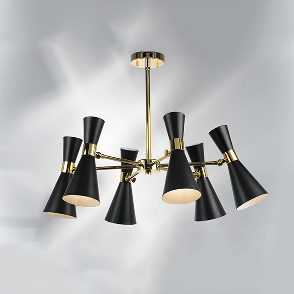 816067 Люстра DUMO 6х40W E14 ЧЕРНЫЙ МАТОВЫЙ/ЗОЛОТО