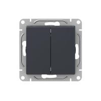 Механизм выключателя, двухклавишный, проходной, графит Эпика EKF