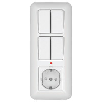 BLANCA С/У БЛОК: РОЗЕТКА с зазем. + ВЫКЛ.2-клав. + ВЫКЛ 2-клав, БЕЛЫЙ,опт.уп.Рос