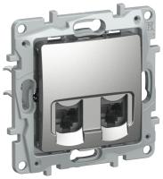 IEKETIKA Розетка компьютерная двойная RJ45 категория 5Е UTP 6724551 алюминий IEK