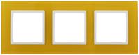 14-5103-21 ЭРА Рамка на 3 поста, стекло, Эра Elegance, жёлтый+бел (5/25/900)