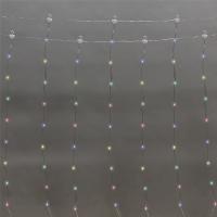 Гирлянда Светодиодный дождь из росы 3х2м, мультиколор, USB + пульт управления, с крючками для крепления NEON-NIGHT