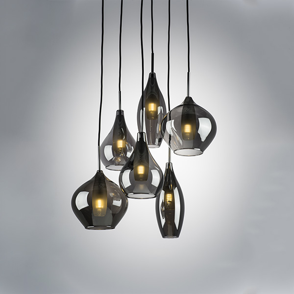 803067 Подвес PENTOLA 6х25W G9 ХРОМ/ДЫМЧАТЫЙ