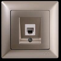 VS2825130 Розетка компьютерная cat5E 1-я бежевыйй металлик