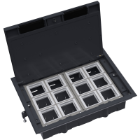 Лючок в пол 24 мод. (12 мод. 45х45 мм.), крышка ABS+гальванизированная стальная вставка