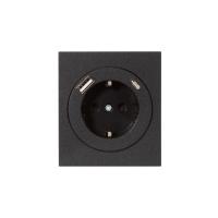 Розетка STRONG 1-ая с/з с/у з/ш 16А с USB A+C быстрой зарядки 5В/3А антрацит KRANZ