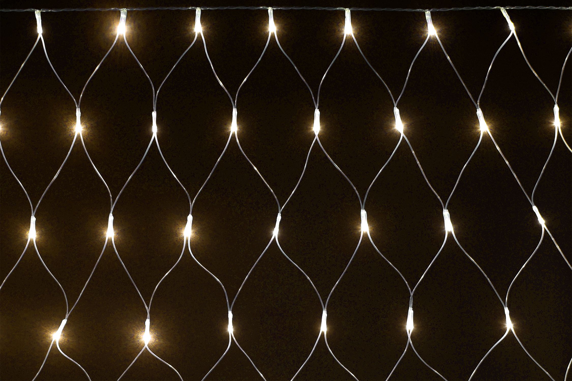 LIGHTING Гирлянда сеть 1,5х1,5м 160 светодиодов теплый белый свет IP20 прозрачный шнур 3м 230В контроллер 8 сцен IEK