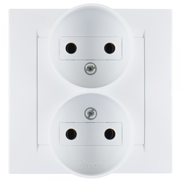 Розетка двойная 2Р  16А  250В  винтовой зажим  белый