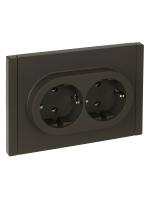 FORTE&PIANO Розетка 2-местная с заземлением без защитных шторок безвинтовое крепление 16А FP324 серый IEK