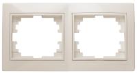 Рамка для розеток и выключателей Intro Plano 1-502-02 на 2 поста горизонтальная, СУ, слоновая кость