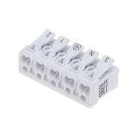 Клемма пружинная соединительная КСП 5-полюсная с монтажными ножками (50 шт./уп.) REXANT