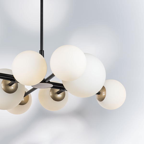 815480 Люстра CROCO 8х40W E14 ЧЕРНЫЙ МАТОВЫЙ/ЗОЛОТО